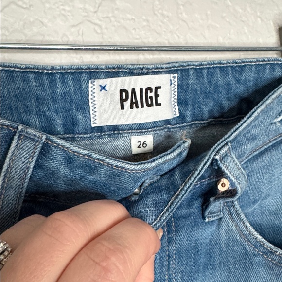 PAIGE Charlie Gabriella Distressed Flare Jeans Sz 26 Medium Wash Y2K Western - Picture 4 of 9